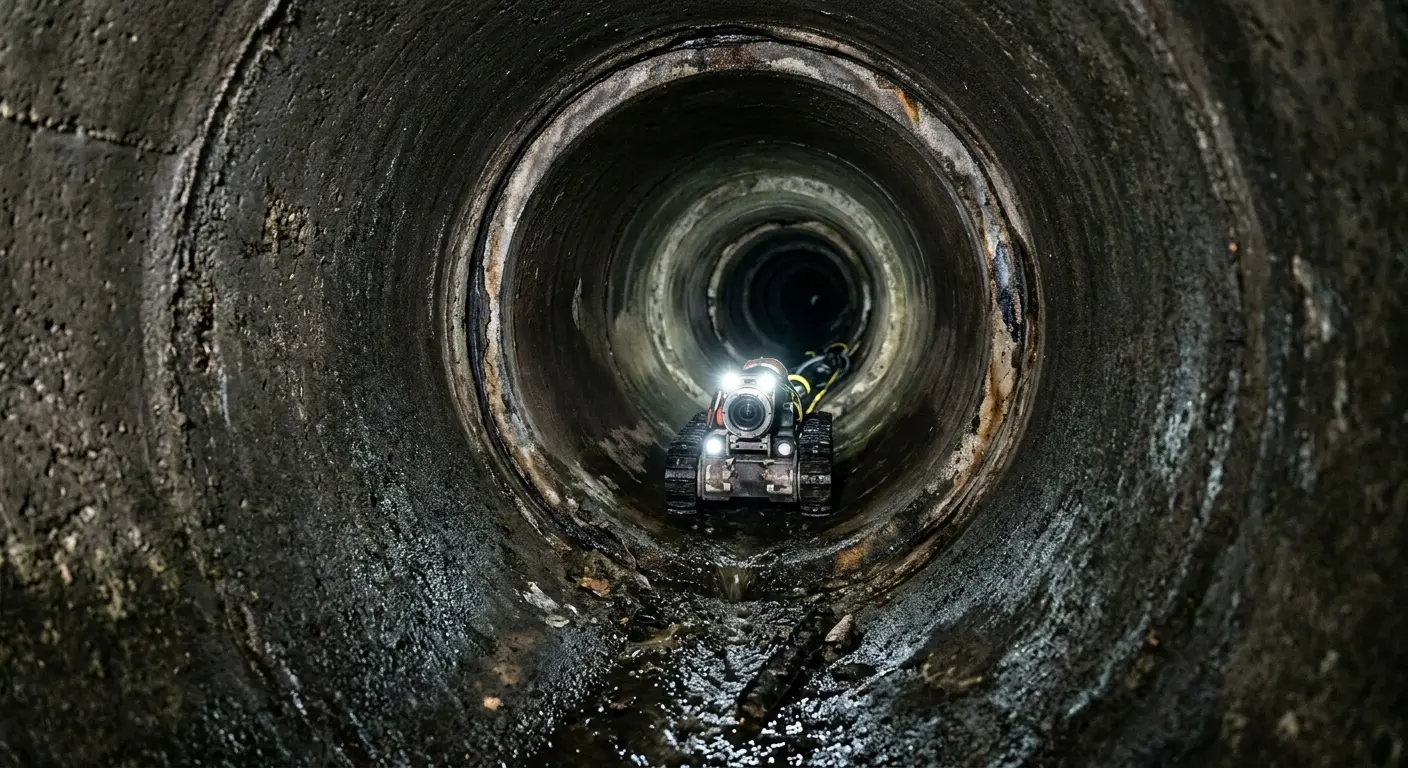 Robotic sewer camera inspecting pipe interior for Drain Snake Service in Lone Grove